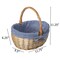 Wickerwise Picnic Basket with Handle, and Washable Plaid Liner - Ideal for Outdoor Adventures, Photoshoots and Home Décor - Perfect Gift Basket for Weddings and Holidays like Halloween